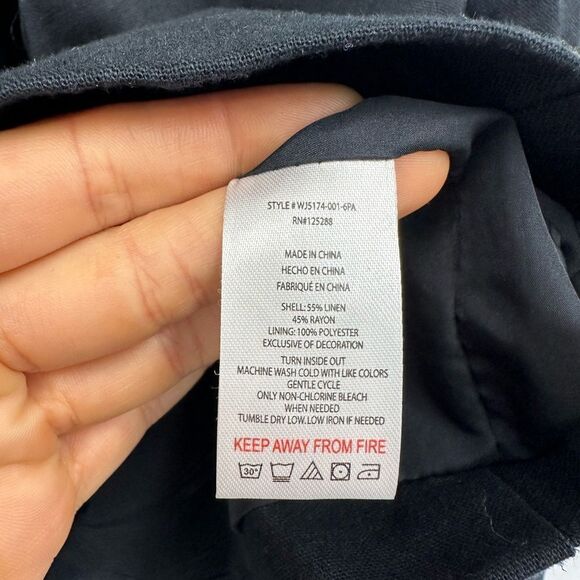 Jason Wu Blue Linen Double Breast Cropped Blazer Size M - Picture 10 of 11